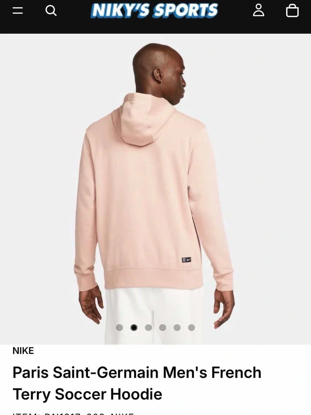 Nike Men's Paris Saint-Germain Light Pink Hoodie size M